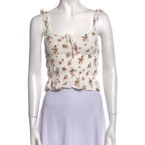Reformation Crop Floral Top